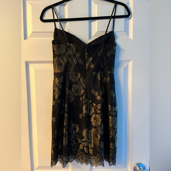 For Love & Lemons Black and Gold Lace Mini Dress size S (tailored to XS) - Picture 5 of 5